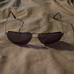 Prada Unknown Rx Silver Frame & Black Lens Sunglasses